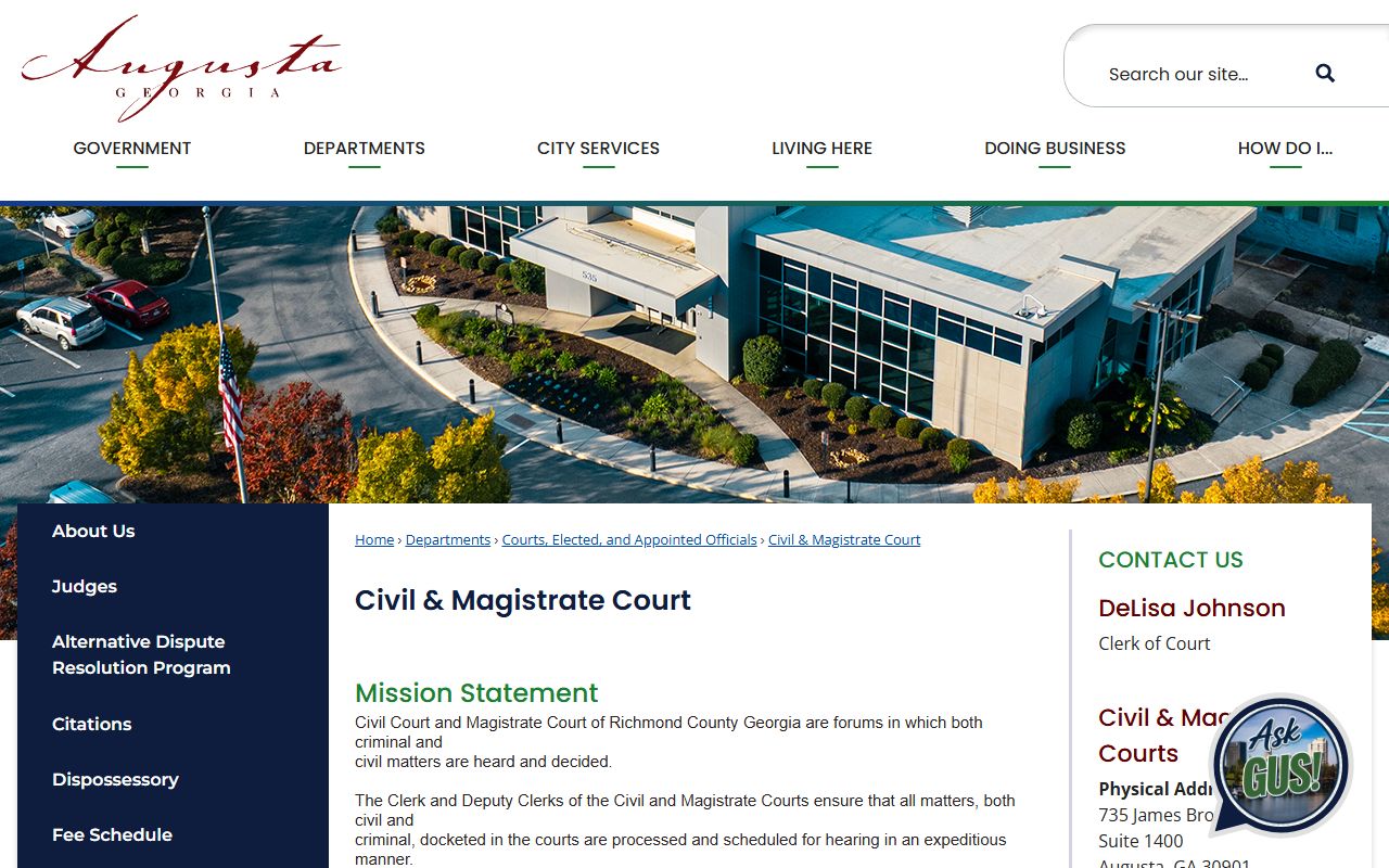 Richmond County Clerk of Superior State and Juvenile Court Civil and Magistrate Court source