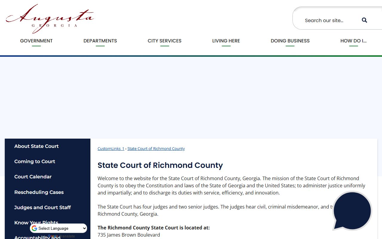 Richmond County arrest records and court charges State Court source