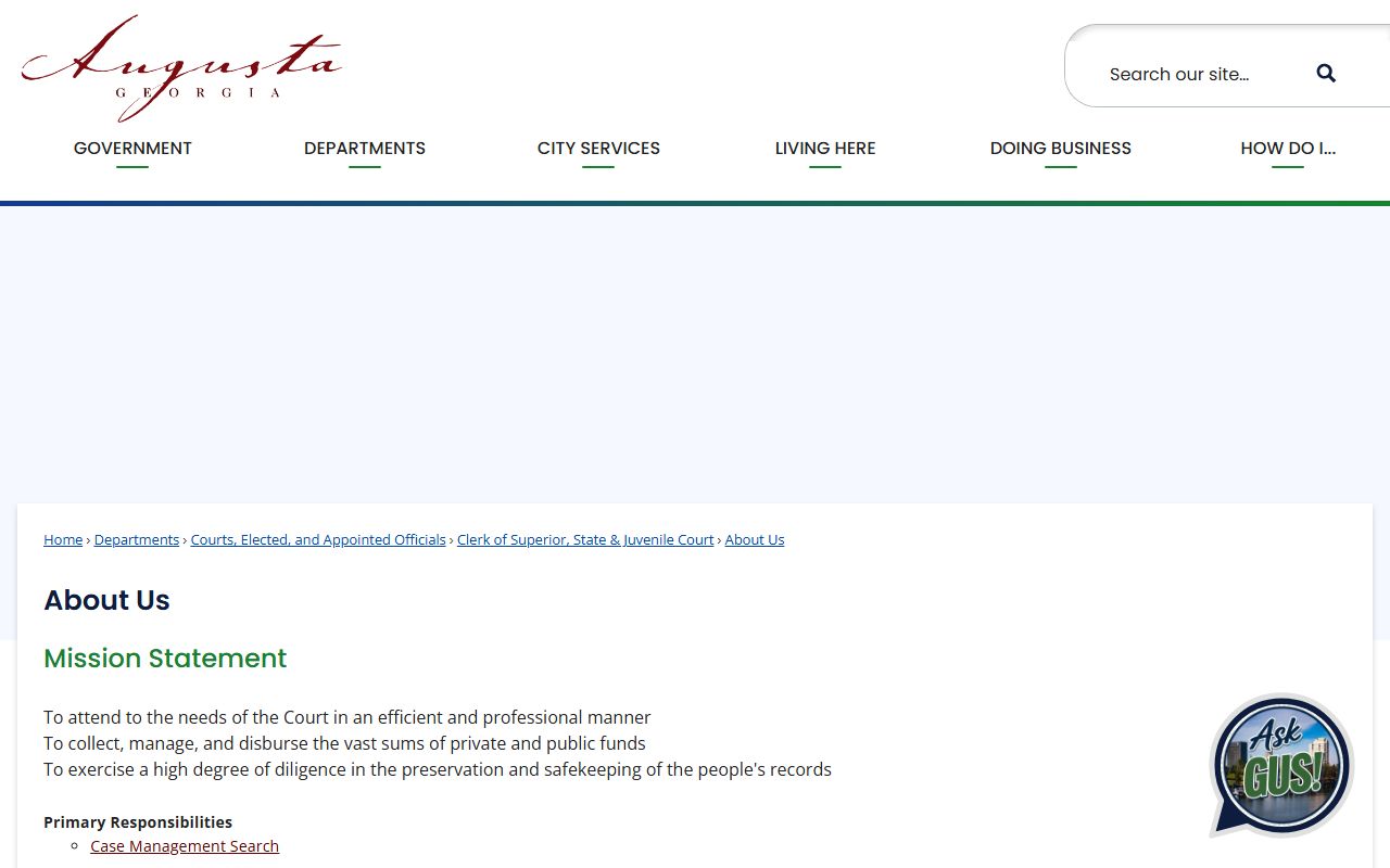 Richmond County court records clerk duties page