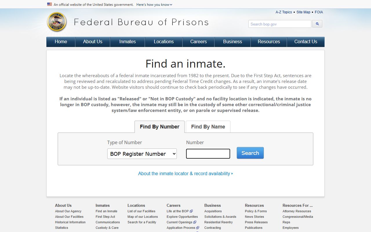 Richmond County criminal court records Federal Bureau of Prisons locator