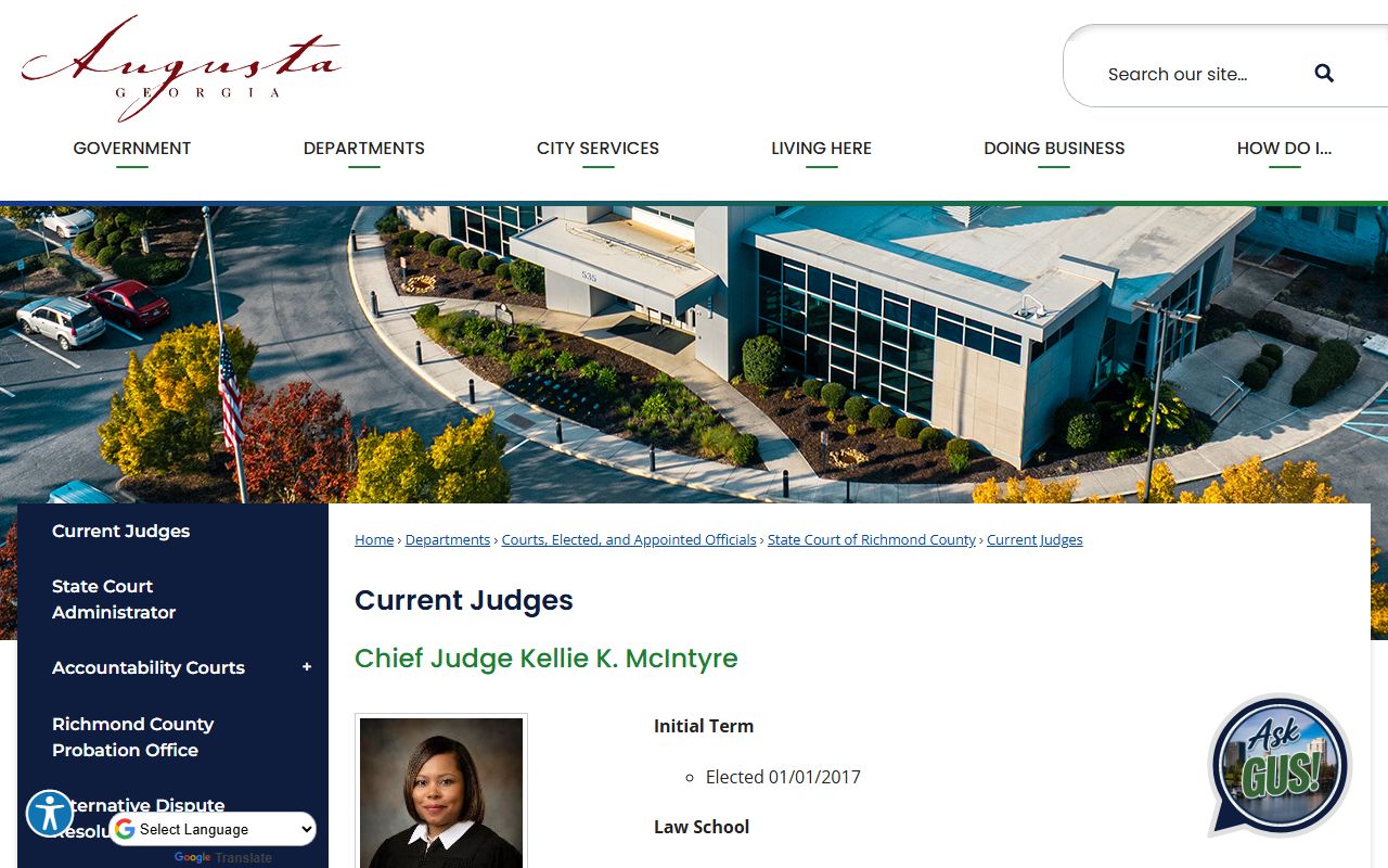 Richmond County Superior Court current judges reference
