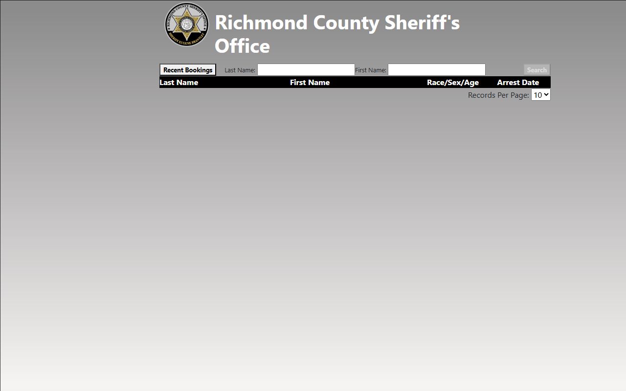 Richmond County inmate records inmate inquiry bookings source