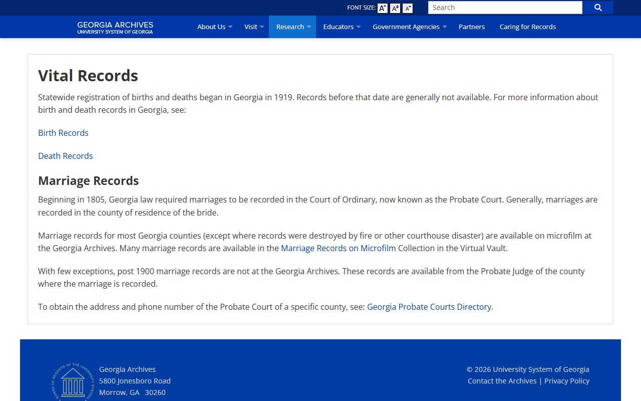 Richmond County divorce records Georgia Archives research help