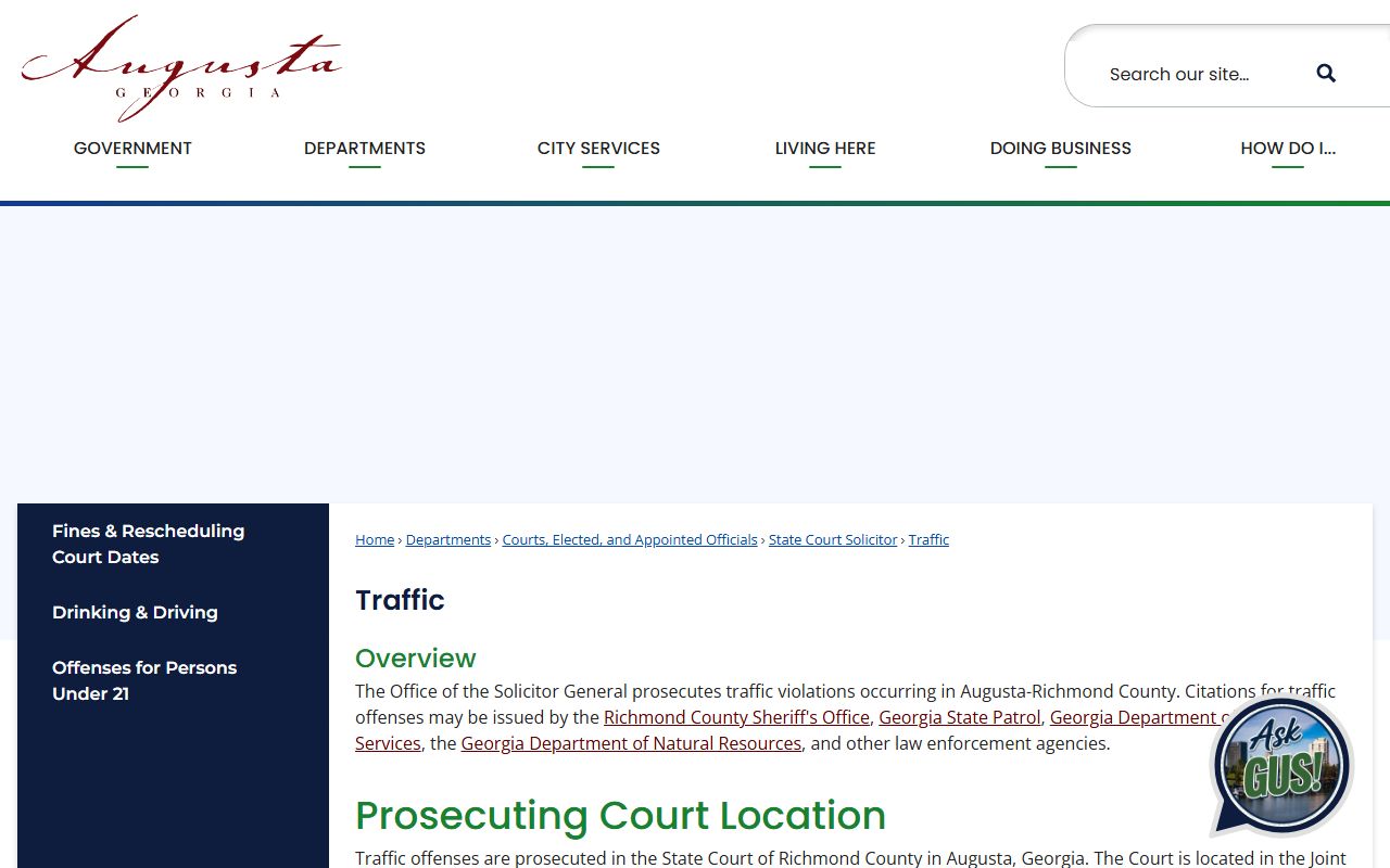 Richmond County traffic court records Solicitor traffic page