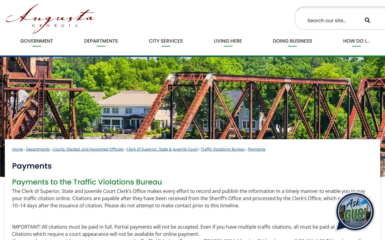 Richmond County traffic court records payment instructions