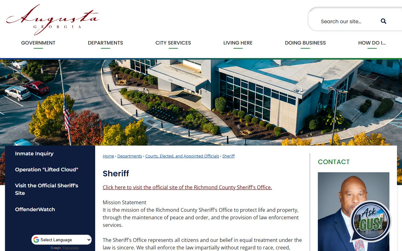 Richmond County warrant records sheriff contact source