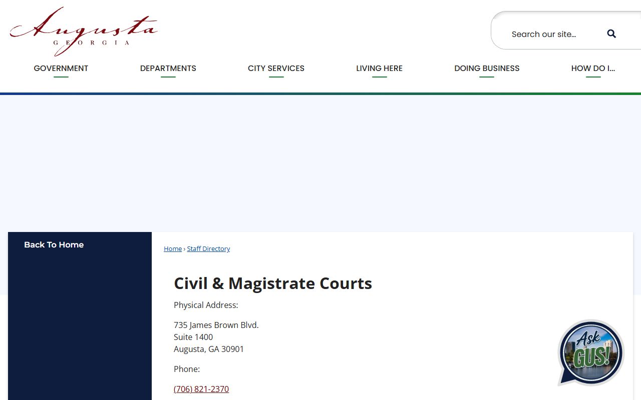 Richmond County warrant records Civil and Magistrate Court directory source