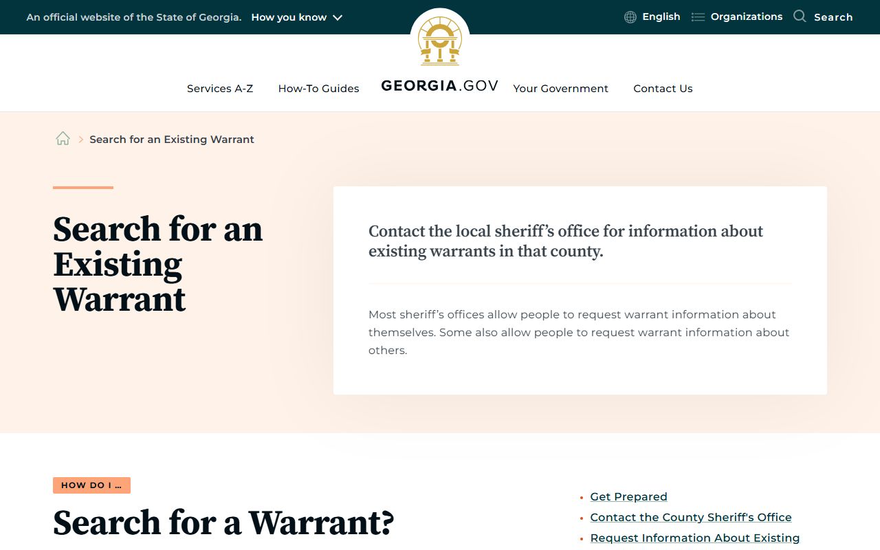 Richmond County warrant records Georgia warrant guidance source